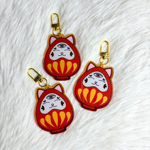 Load image into Gallery viewer, Third Eye Neko Daruma Keychain
