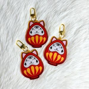 Third Eye Neko Daruma Keychain