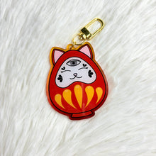 Load image into Gallery viewer, Third Eye Neko Daruma Keychain
