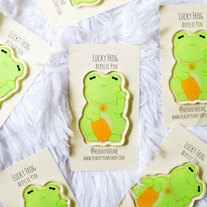 Lucky Frog Acrylic Pin